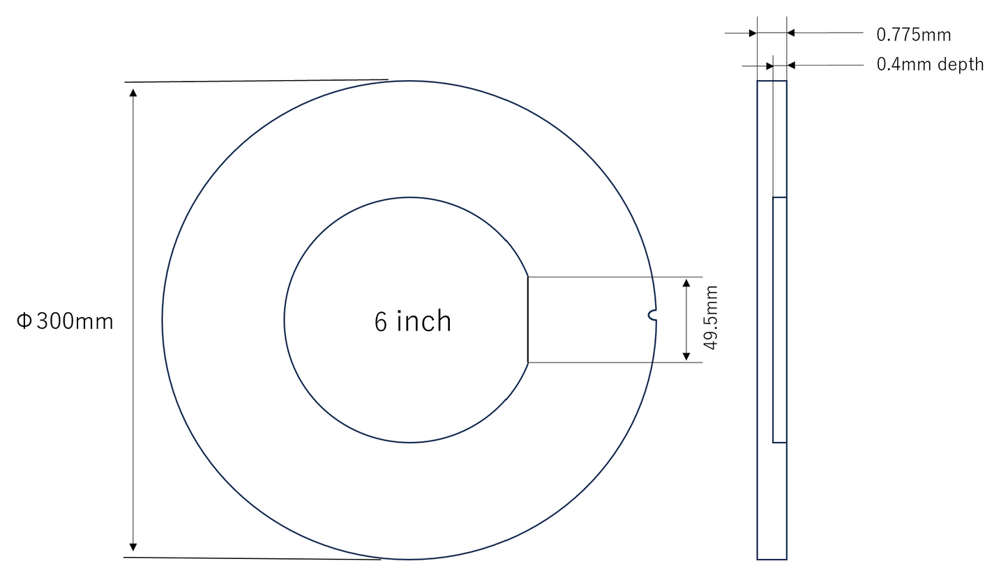 12 Inch Wafer With 6 Inch Pocket